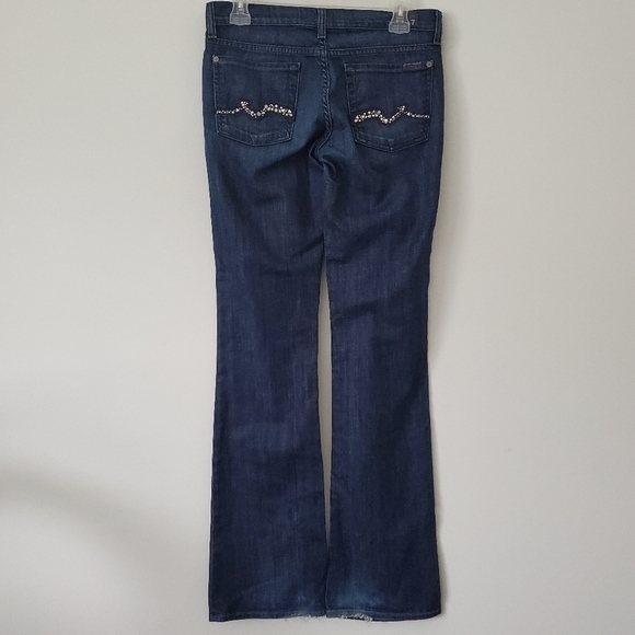 7 for all Mankind bootcut jeans embellished with Swarovski crystals Size 28 - Picture 4 of 10